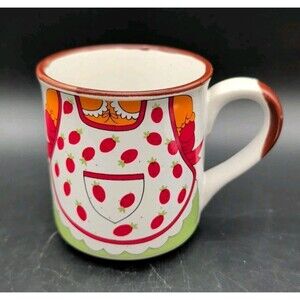 Vintage Interpur Kids Replacement Mug Girl Apron Strawberries MUG ONLY